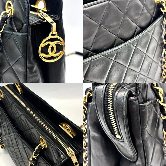 CHANEL Black Lambskin Leather Shoulder Bag - Picture 5 of 8
